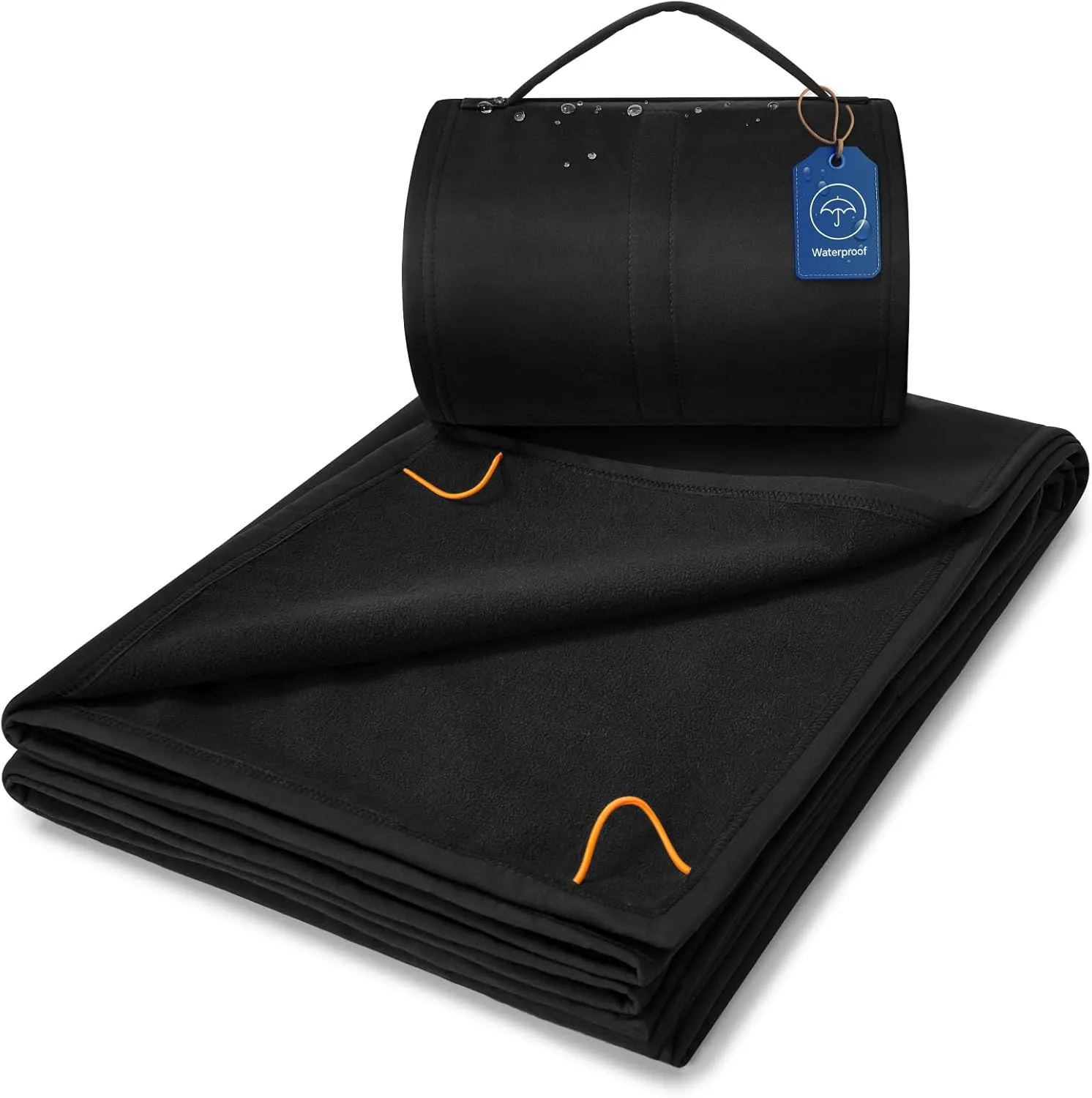BEDELITE Waterproof Outdoor Blanket, 55"x80" Camping & Picnic Blanket with Carrying Handle, Lightweight Throw with Corner Pegs & Adjustable Straps for Camping, Picnic, Beach