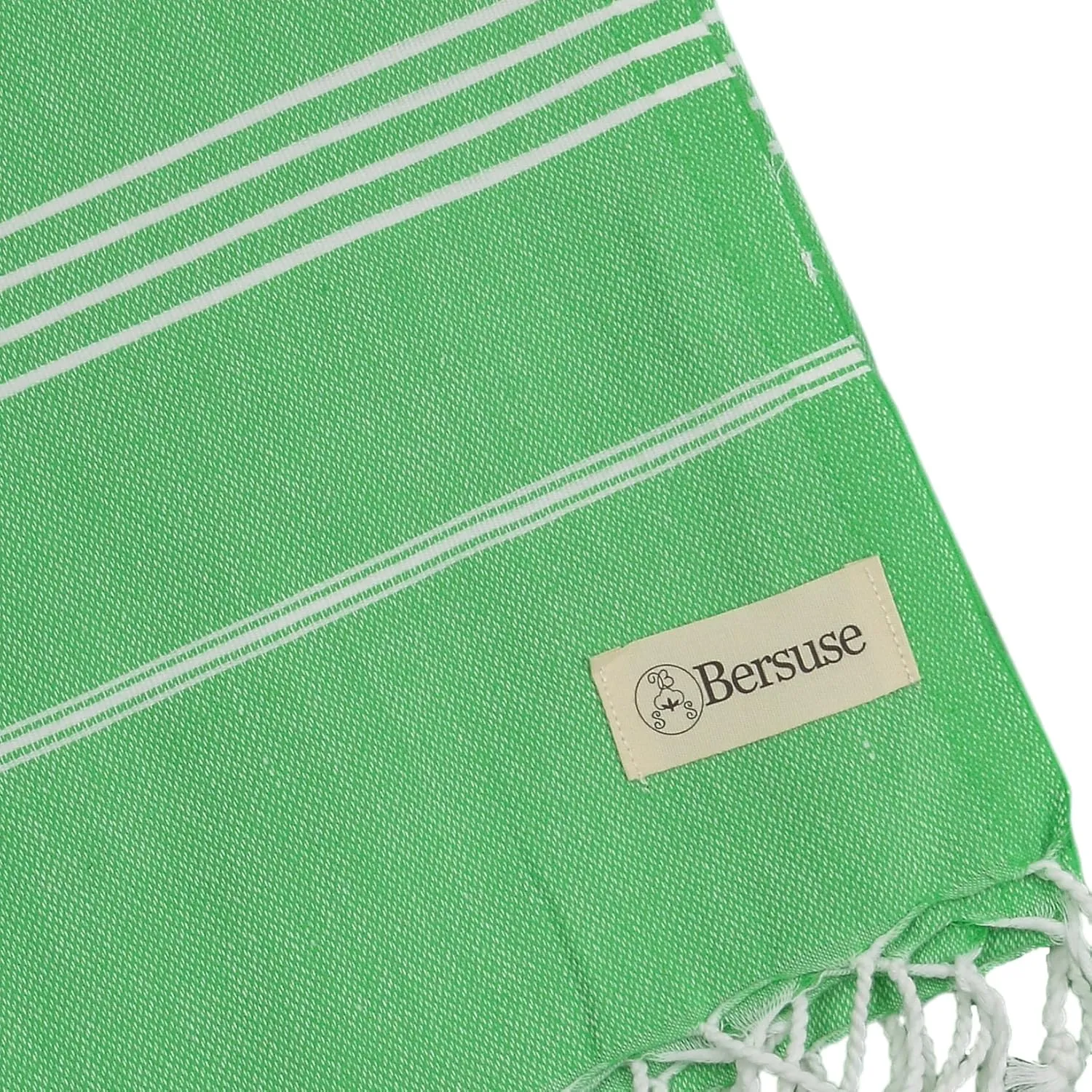 Bersuse Beach Towels Peshtemal Turkish Towels Anatolia Collection Premium Turkish Beach Towel, 100% Cotton, Large, Quick-Dry, Sand-Free, Lightweight - 37x70 Inches, Green