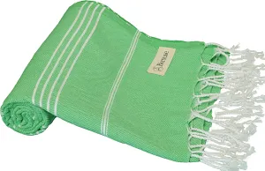 Bersuse Beach Towels Peshtemal Turkish Towels Anatolia Collection Premium Turkish Beach Towel, 100% Cotton, Large, Quick-Dry, Sand-Free, Lightweight - 37x70 Inches, Green