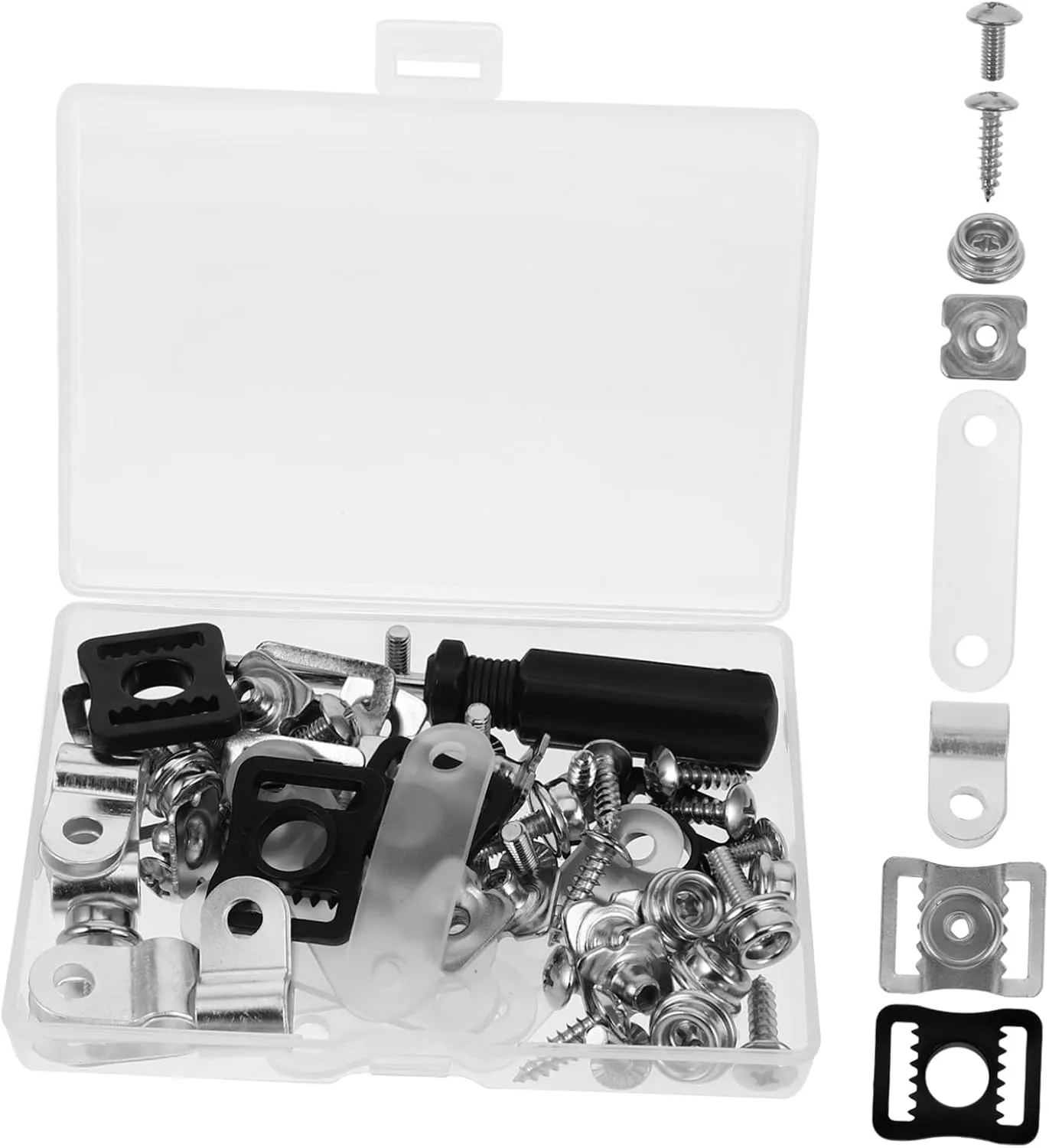 BESPORTBLE Comprehensive Hockey Gear Repair 57pcs Kit with Visor Clips Screws Nuts for Hockey Football Helmet Accessories