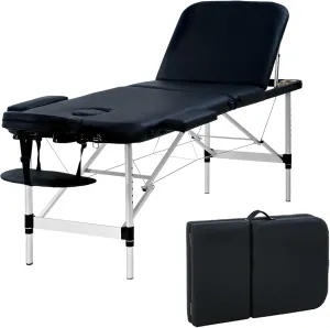 BestMassage Aluminium Massage Bed Portable Massage Table 24 inche Wide Lash Bed Heigh Adjustable 3 Folding Spa Table with Non-Woven Bag for Spa Footmassage Facial CareSpa Tattoo