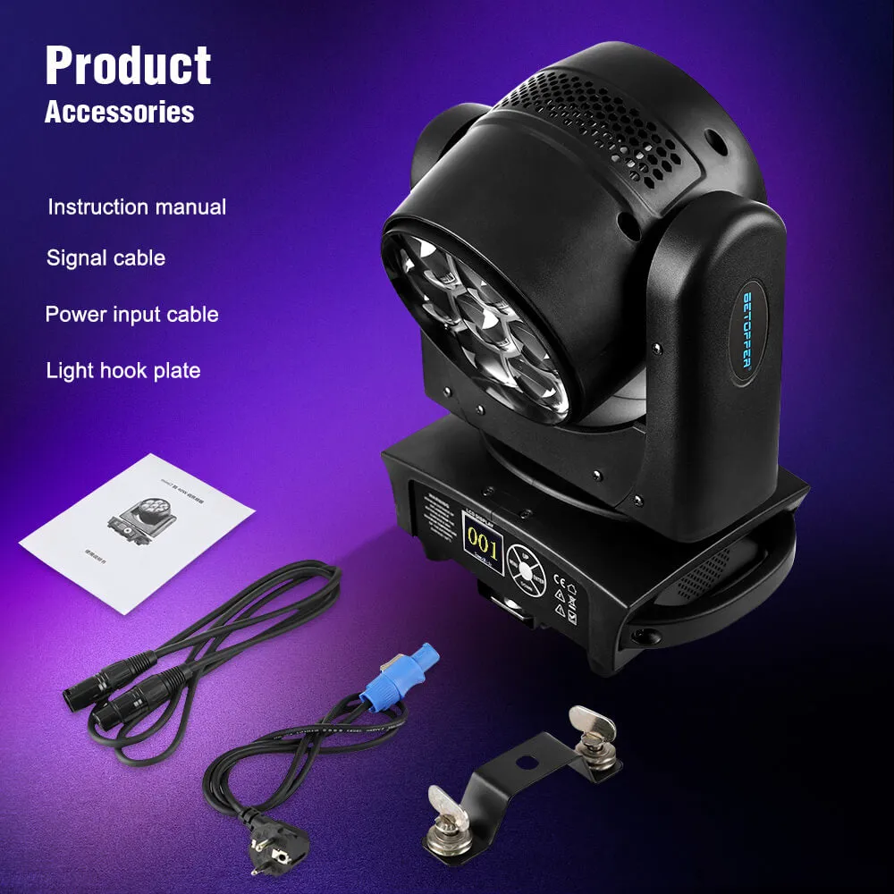 Betopper LM0740 7x40W Wash&Zoom Moving Head Lights Standard version (4pcs)