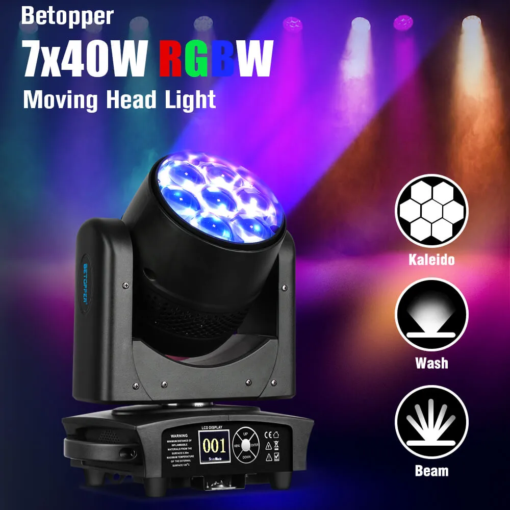 Betopper LM0740 7x40W Wash&Zoom Moving Head Lights Standard version (4pcs)
