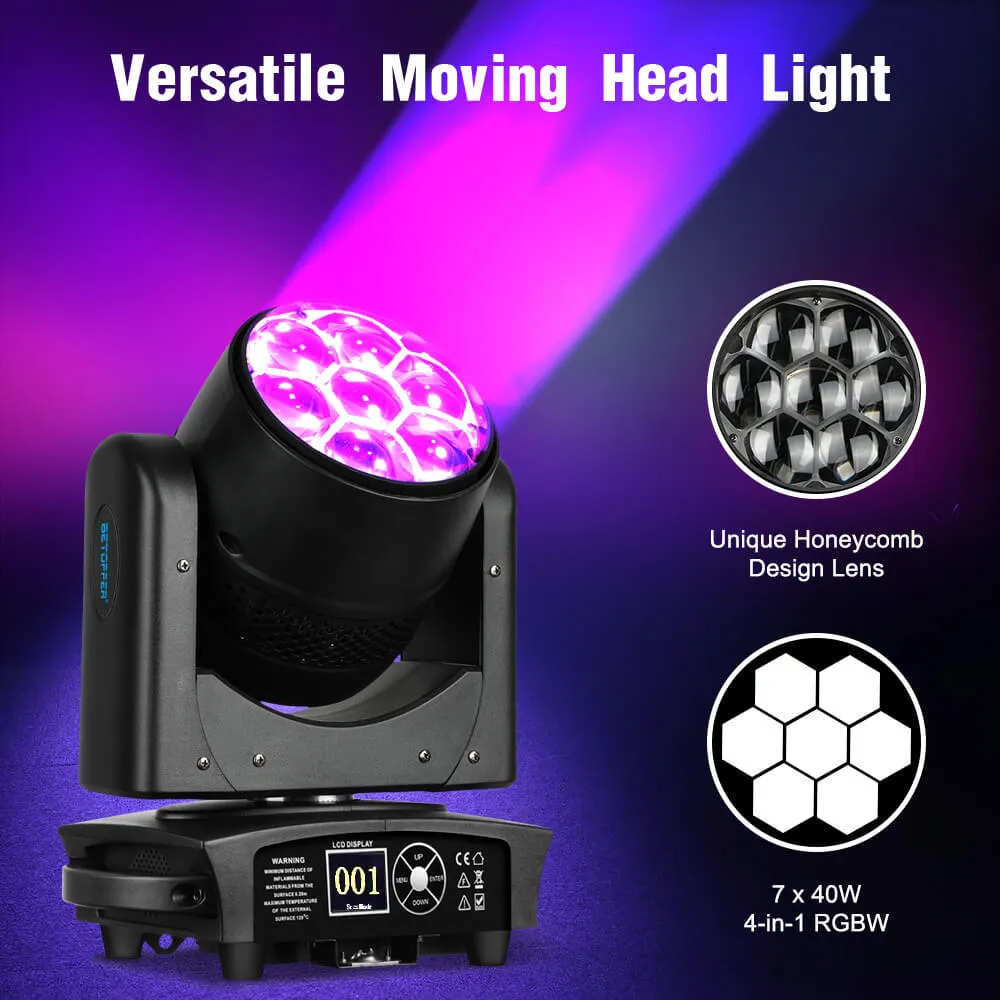 Betopper LM0740 7x40W Wash&Zoom Moving Head Lights Standard version (4pcs)