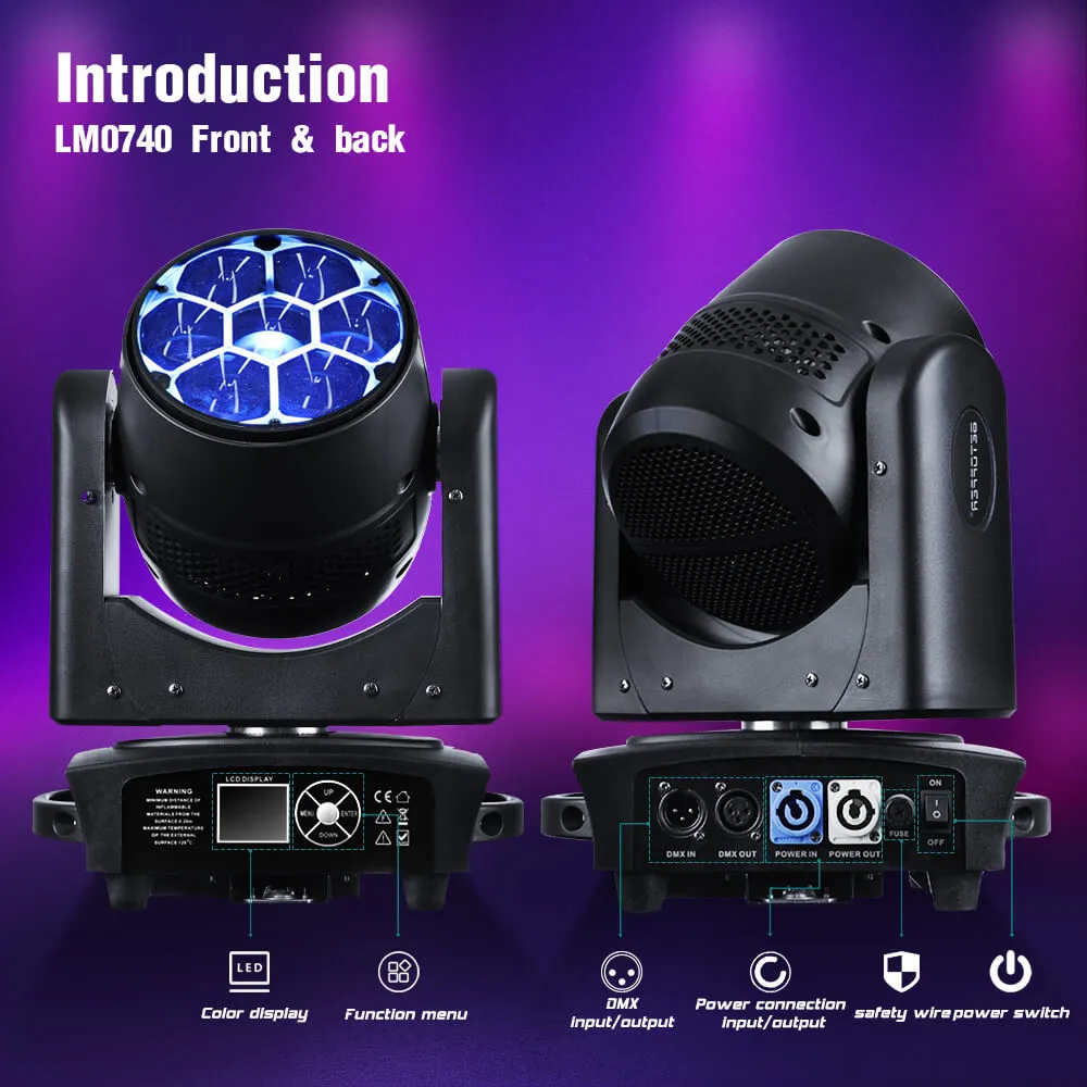 Betopper LM0740 7x40W Wash&Zoom Moving Head Lights Standard version (4pcs)