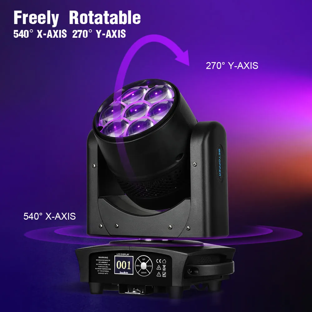 Betopper LM0740 7x40W Wash&Zoom Moving Head Lights Standard version (4pcs)