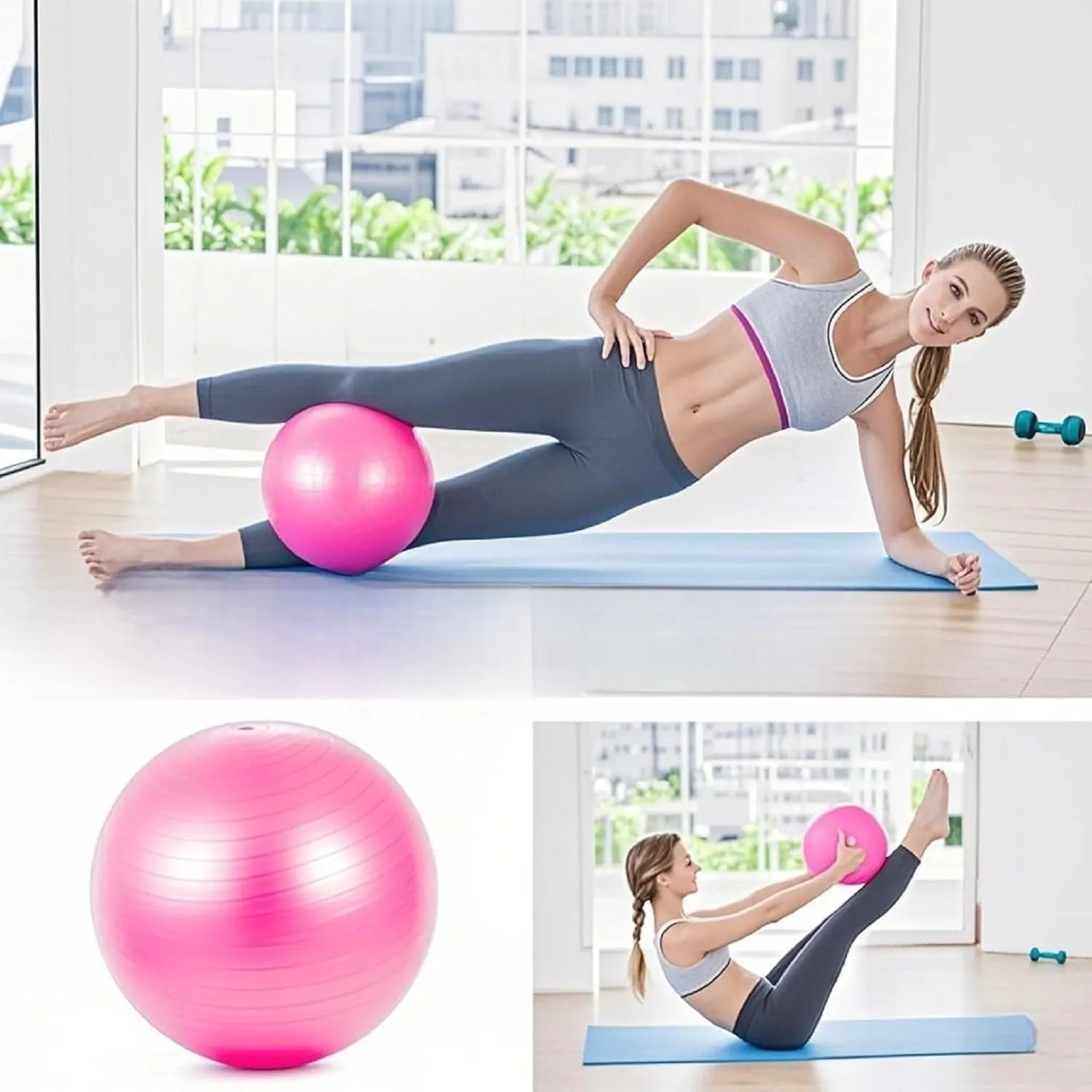 Better Me Pilates Kit, Pilates Essentials Kit for Women, Yoga Essential Sets for Women, Hip Exercise Band Yoga Ball 25cm Figure 8 Resistance Band,Portable Fitness Equipment