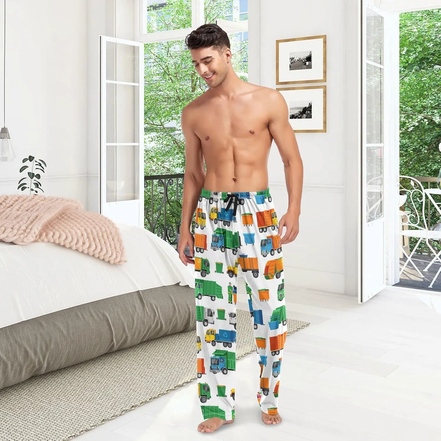 BGXW Men's Pajama Pants Drawstring lounge sleep pants House Pajama Bottoms with Pockets