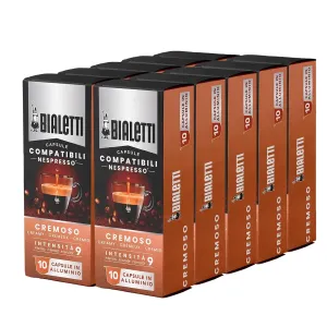 Bialetti Aluminum Nespresso Compatible Capsules - 100 count CREMOSO Espresso Pods compatible with Nespresso Machines