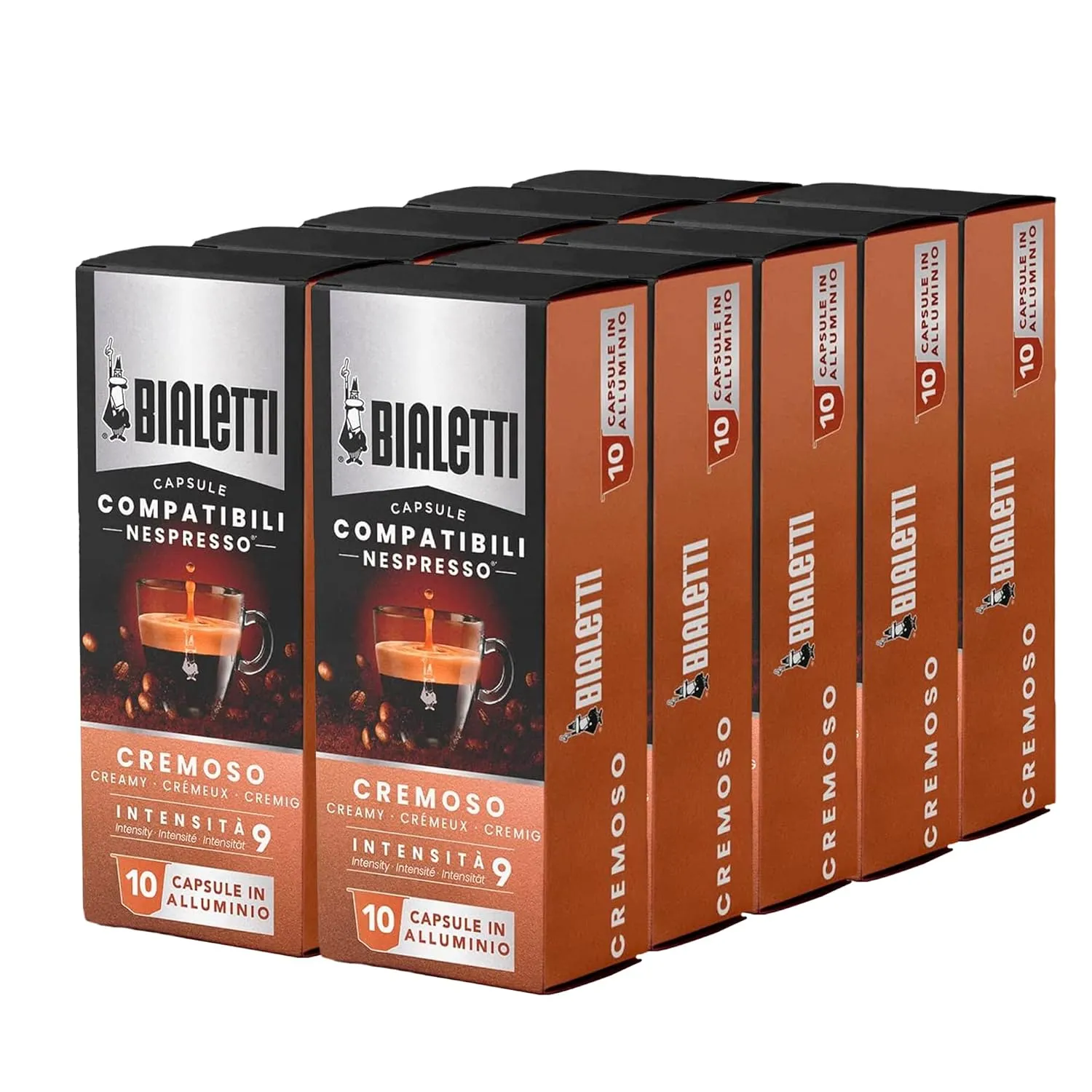 Bialetti Aluminum Nespresso Compatible Capsules - 100 count CREMOSO Espresso Pods compatible with Nespresso Machines