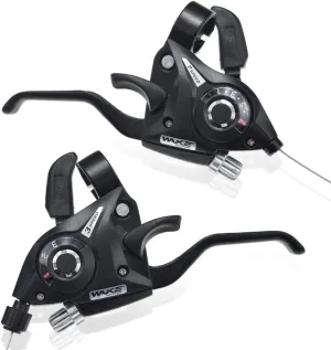 Bicycle Brake Levers Shifter 3x7 21 Speed Shifter with Gear Indicator and V Brake Cable for Moutain Bike, Road Bike, MTB, BMX, Fixie Gear, Cycling