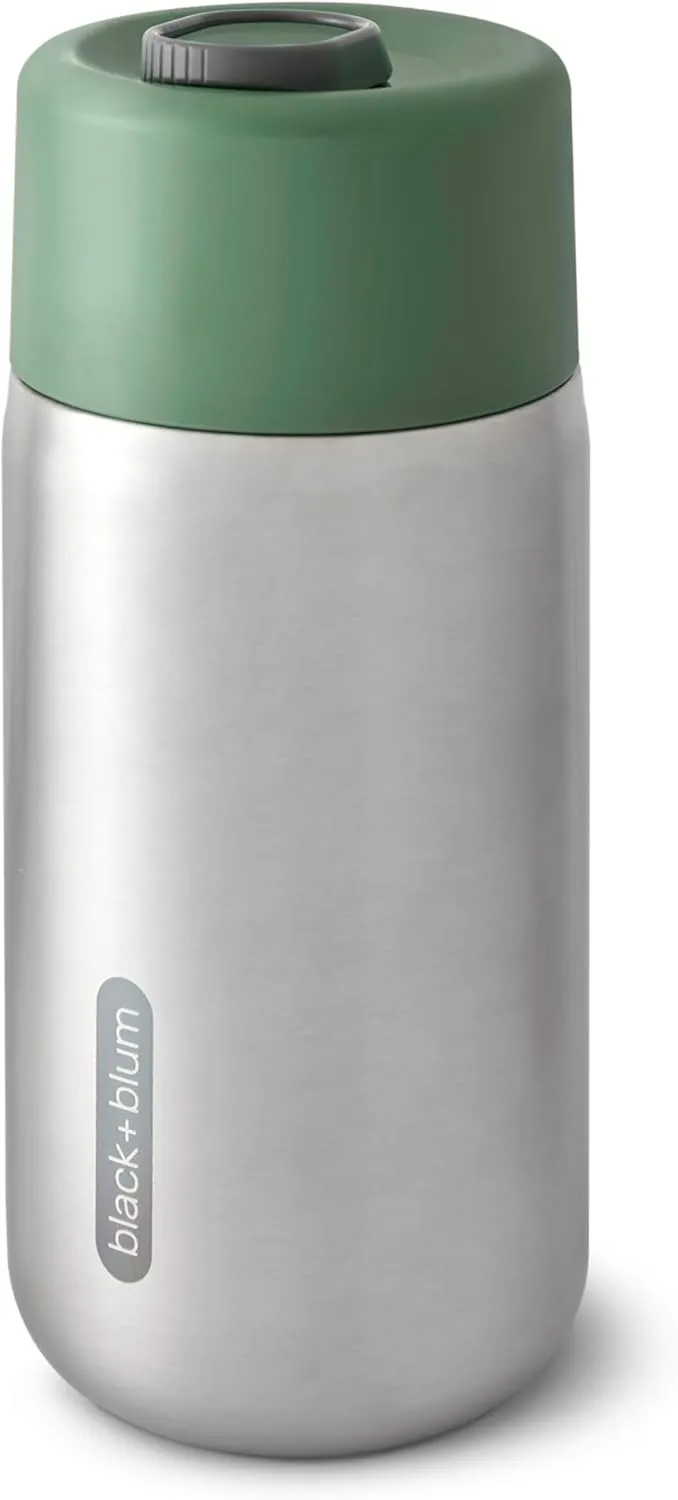 BLACK   BLUM Insulated Travel Cup | Sustainable Stainless Steel On-the-Go Mug, Dishwasher & Freezer Safe, Lid Lock, Leak-proof | Perfect for Hot & Cold Drinks | Olive, 11 oz / 340ml