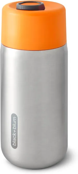 BLACK   BLUM Insulated Travel Cup | Sustainable Stainless Steel On-the-Go Mug, Dishwasher & Freezer Safe, Lid Lock, Leak-proof | Perfect for Hot & Cold Drinks | Orange, 11 oz / 340ml
