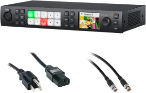 Blackmagic Design ATEM 1 M/E Constellation HD Live Production Switcher (1 RU) Bundle with 6' Standard PC Power Cord and 50' SDI Video Cable - BNC to BNC