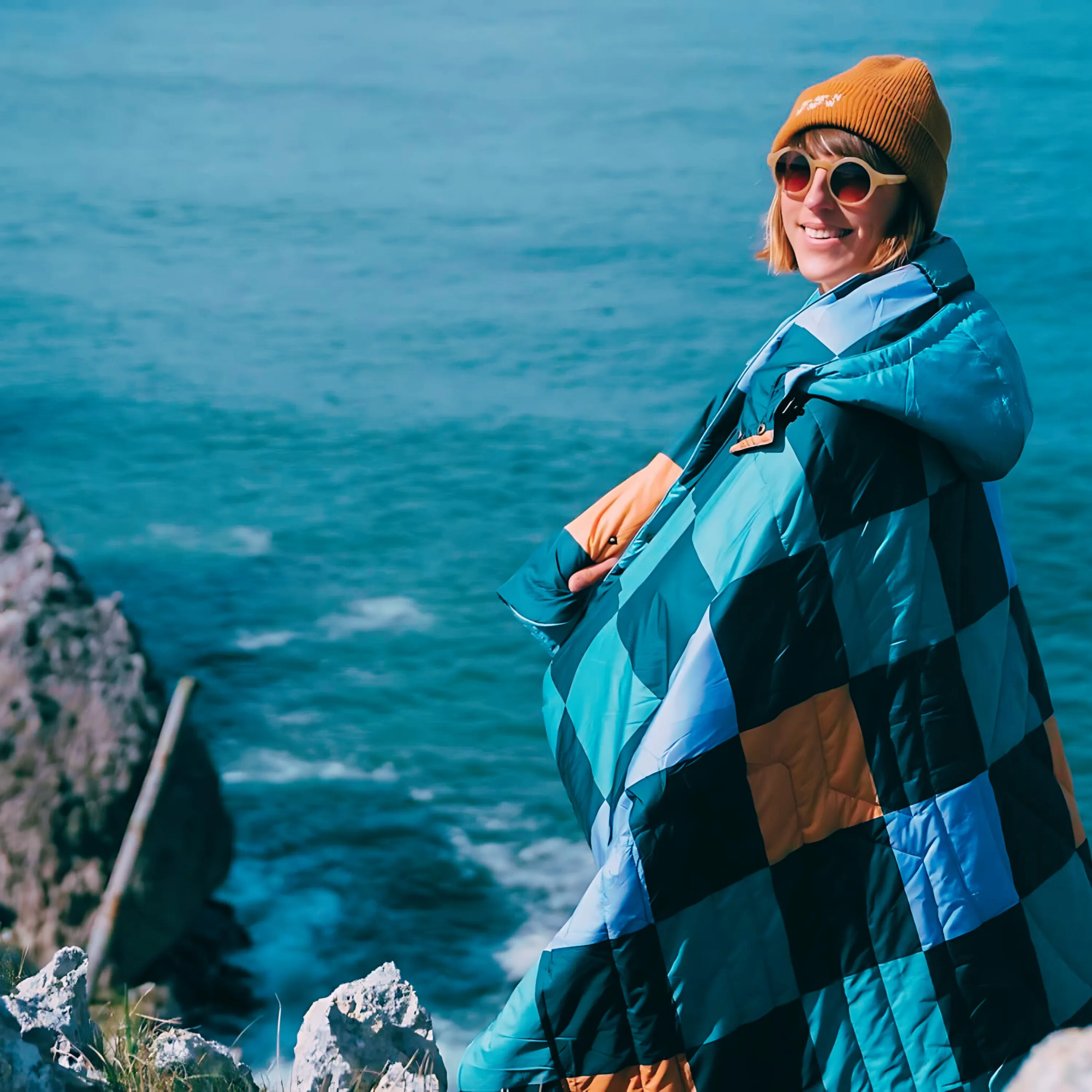 Blanket Poncho with Hood