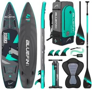 Bluefin® Cruise SUP Boards Premium Stand Up Inflatable Paddle Board Stable Design Non-Slip Design with Fibreglass Paddle & Accessories 5 Year Warranty Multiple Sizes for Adults