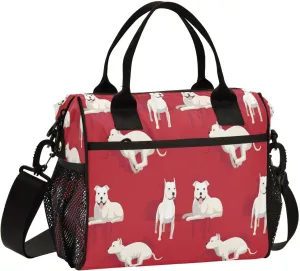 Boccsty Dog Pit Bull Terrier Kids Reusable Lunch Box Boys Girls Insulated Lunch Bag Women Men Cooler Tote Bag Organizer Meal Prep for School Office Picnic M