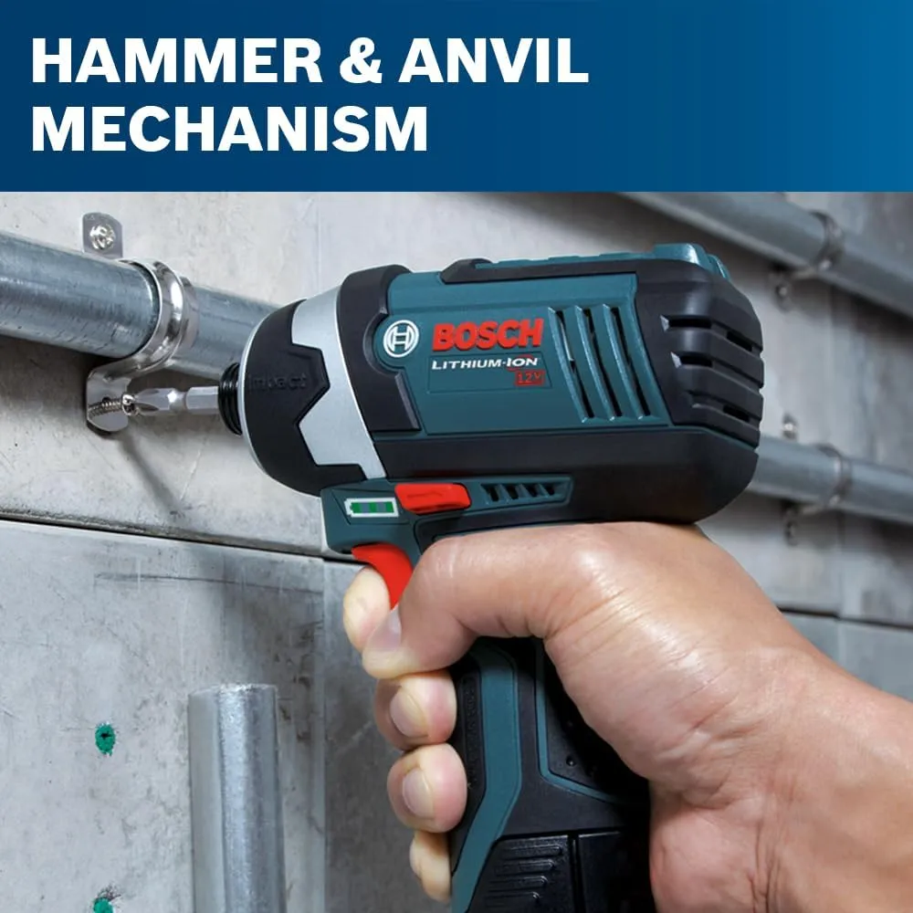 BOSCH CLPK22-120 12V Max Cordless 2-Tool Combo Kit with 3/8 In. Drill/Driver, 1/4 In. Impact Driver, (2) 2 Ah Batteries, Charger and Case