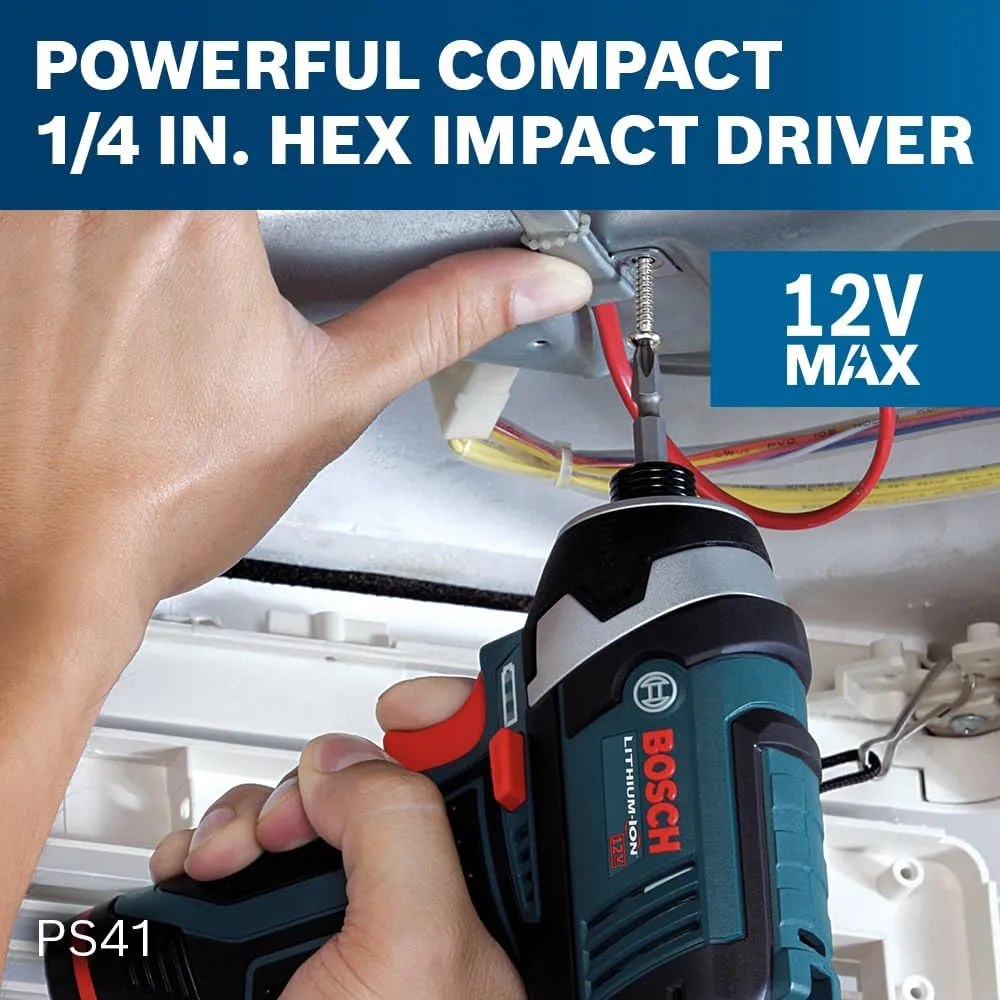 BOSCH CLPK22-120 12V Max Cordless 2-Tool Combo Kit with 3/8 In. Drill/Driver, 1/4 In. Impact Driver, (2) 2 Ah Batteries, Charger and Case