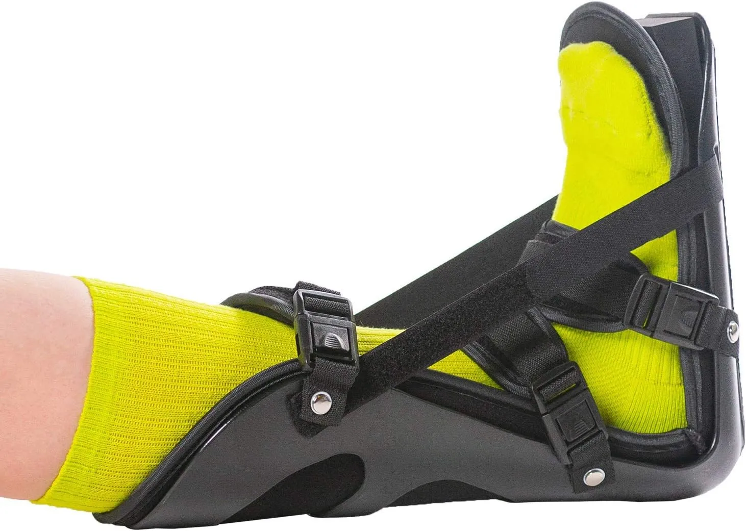 BraceAbility Sleeping Stretch Boot - Plantar Fasciitis Night Foot Splint Adjustable Achilles Tendonitis Brace for Fascia, Tendon and Calf Stretching, Heel and Bone Spur, Arch Pain Treatment (Medium)