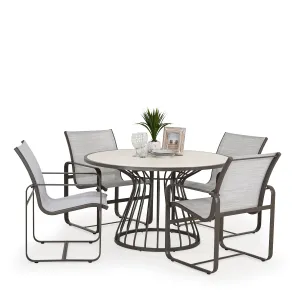 Brasilia Outdoor Aluminum 5 Piece Sling Dining Set