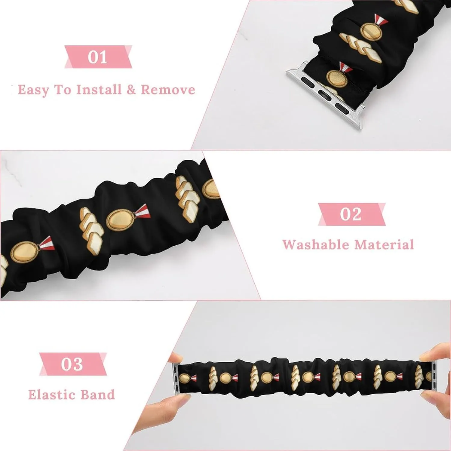 Bread-Winner Fashion Watch Strap Scrunchies Wristbands Compatible With IWatch Series