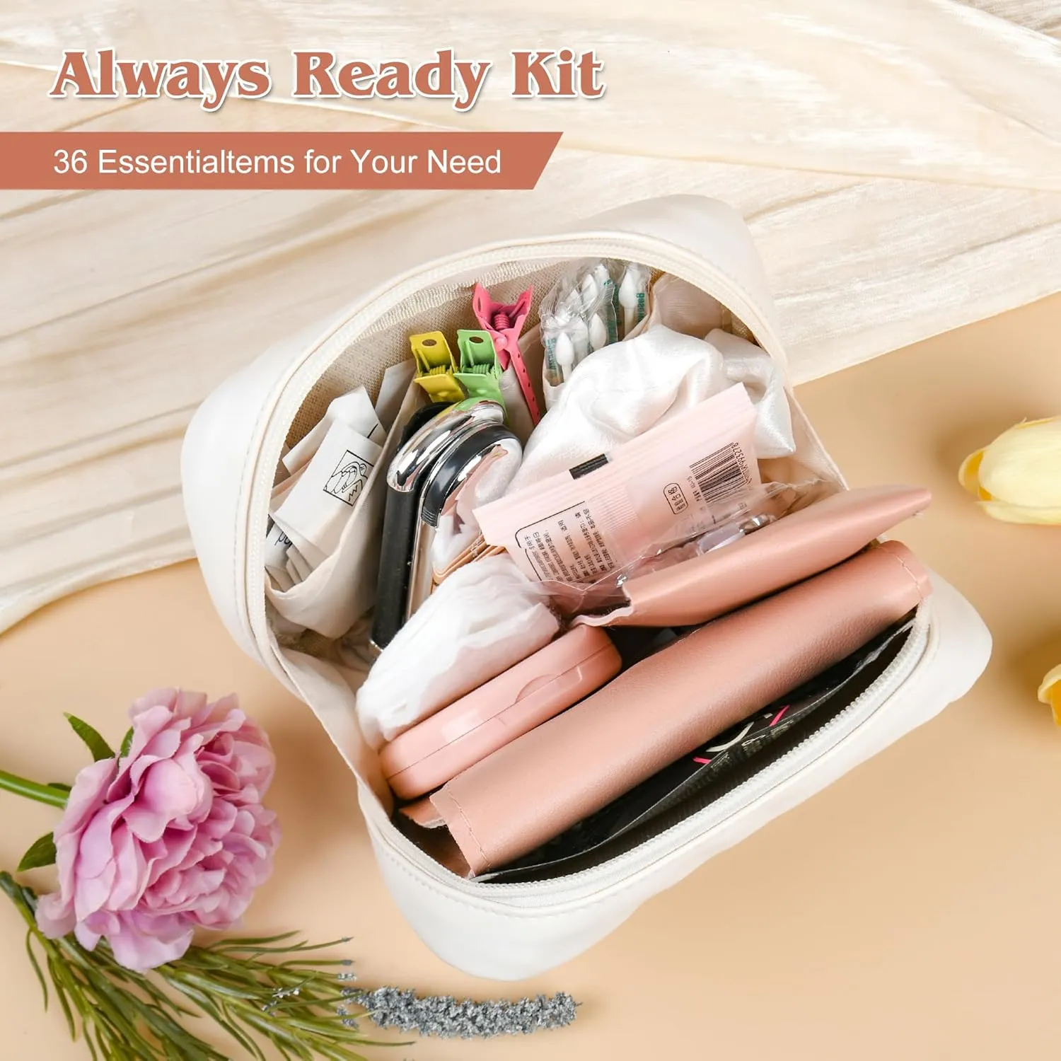 Bridal Emergency Kit for Wedding Day for Bride Weddings Ultimate Set with 36 Pcs Essentials Items for Brides | Ideal W-edding Day & Daily Use White
