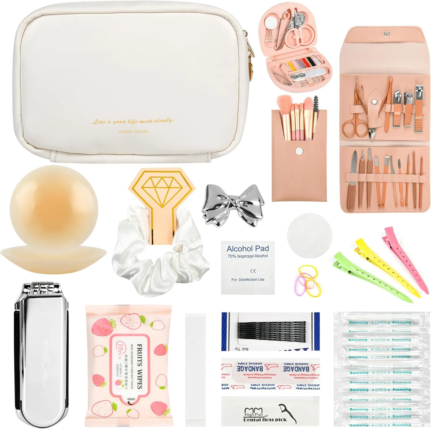 Bridal Emergency Kit for Wedding Day for Bride Weddings Ultimate Set with 36 Pcs Essentials Items for Brides | Ideal W-edding Day & Daily Use White