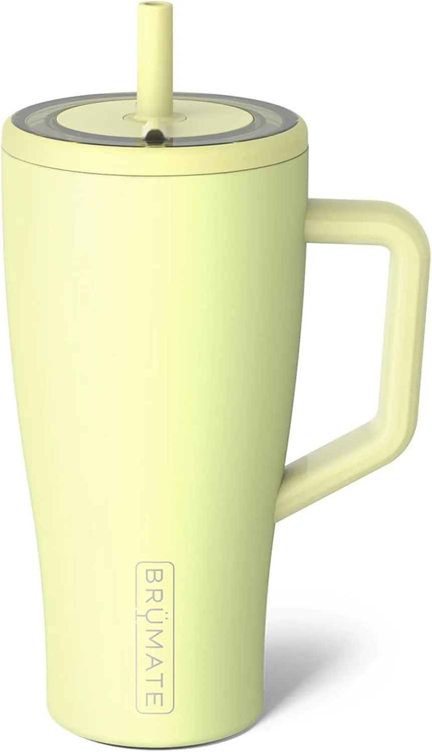 BrüMate Era 30 oz Tumbler with Handle and Straw | 100% Leakproof Insulated Tumbler with Lid and Straw | Made of Stainless Steel | Cup Holder Friendly Base | 30oz (Prickly Pear)