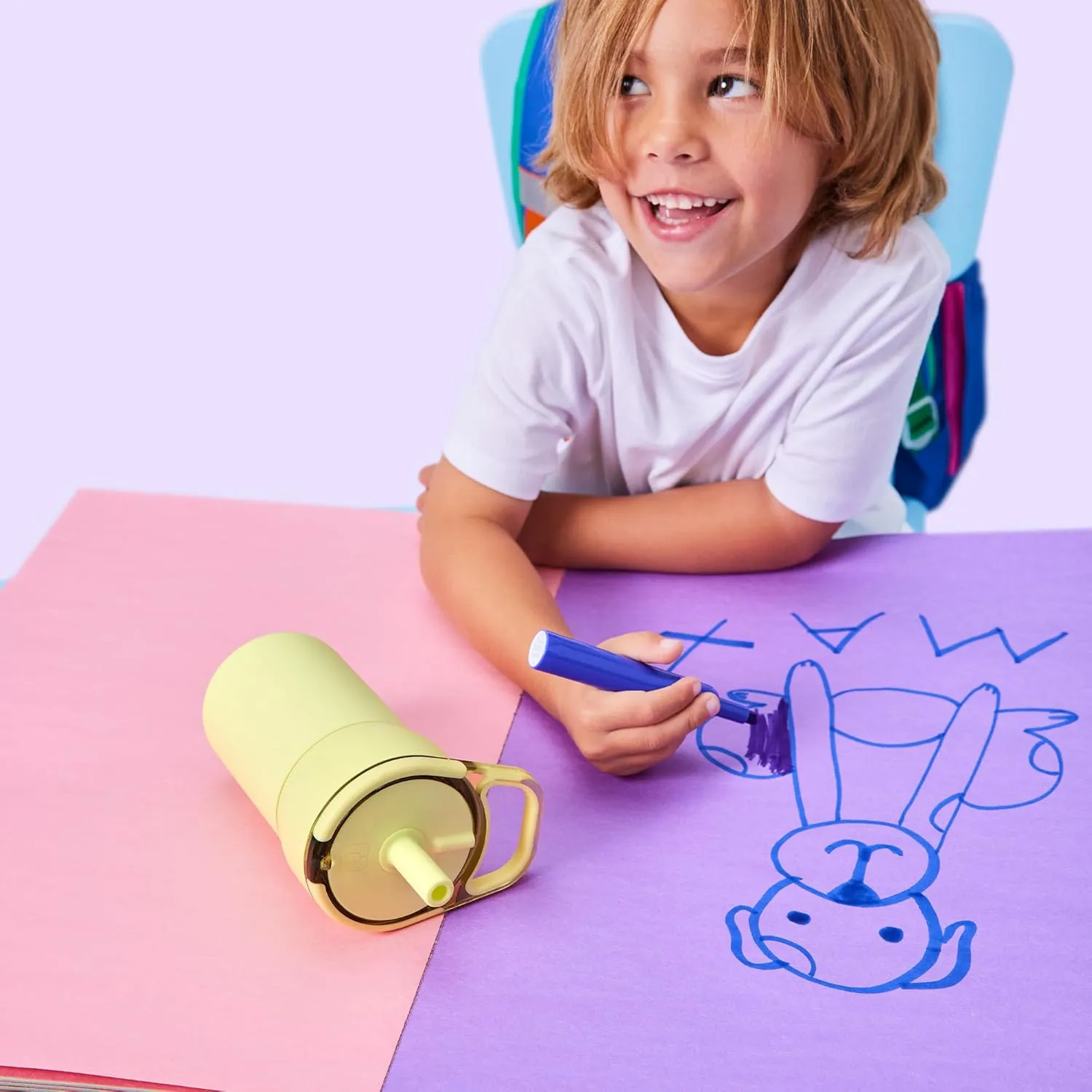 BrüMate Leap 12oz 100% Leakproof Kids Tumbler with Handle and Silicone Soft Straw | Drop Resistant Silicone Sleeve | For Kids 4  | Insulated Stainless Steel | Cup Holder Friendly | 12oz (Supernova)