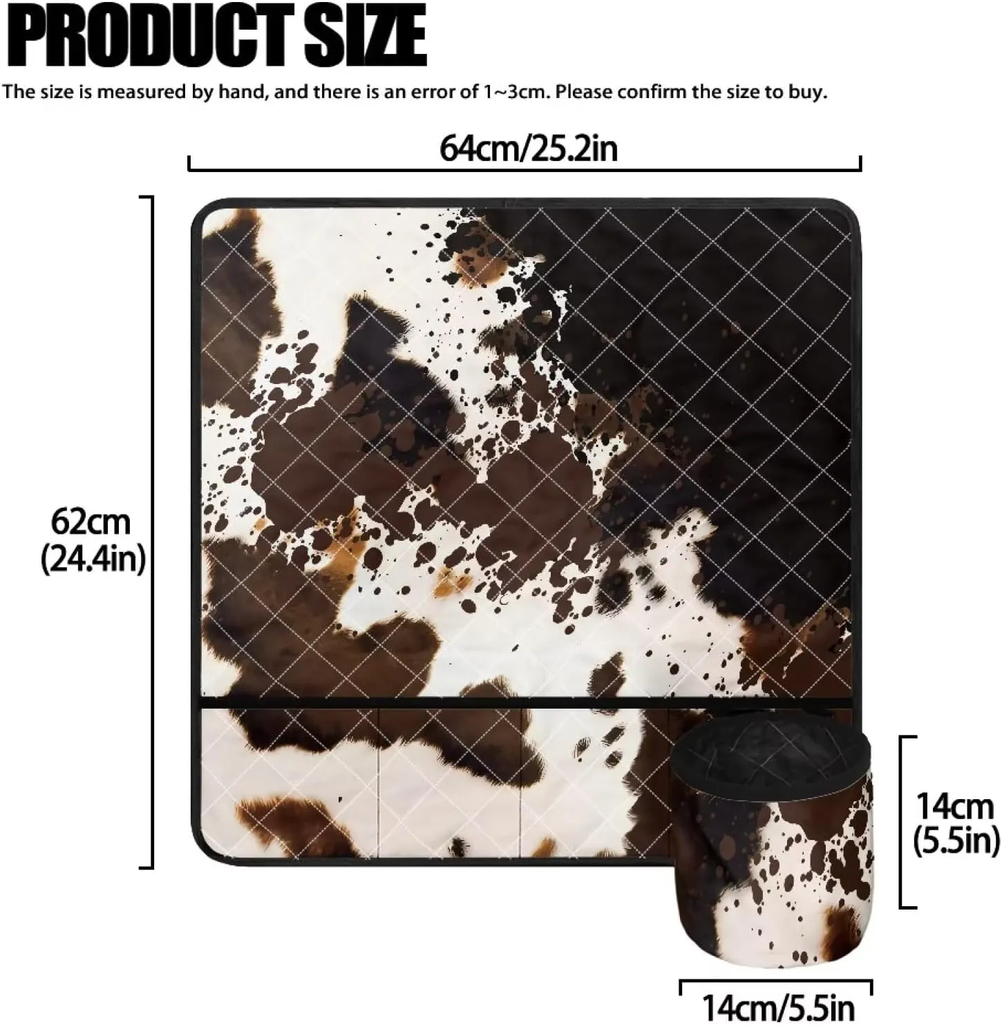 Brown Cow Waterproof Fabric Standard Household Sewing Machines Pad with Storage Bag Sewing Machine Protective Mat Sewing Machine Decorative Accessories