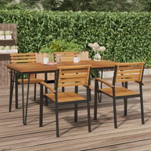 Brown Outdoor Table Solid Acacia Wood, Dining, Kitchen, Camping Tables, Outdoor Furniture, Foldable, Garden Table - 70.9x35.4 in