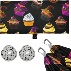 Burbuja Halloween Cupcakes Camping Hammock 330 lb Hammock with Tree Straps & Attached Carry Bag & Side Pocket for Camping Beach Backpacking Backyard Travel