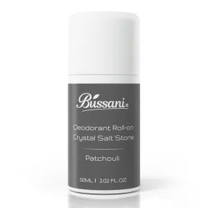 Bussani Crystal (Alum) Salt Stone Deodorant Men | Deodorant for Sensitive Skin | Aluminum & Baking Soda Free | 24-Hour Odor Protection | Fragrance: Patchouli Perfume Scent 2.02 fl oz