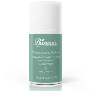 Bussani Crystal Salt Stone Deodorant – for Kids (Boys & Girls 6 ), Teens & Adults | Cucumber & Aloe Vera Scent | Aluminum & Paraben-Free | Prevents Body Odor | No Clothing Stains | 2.02 fl oz