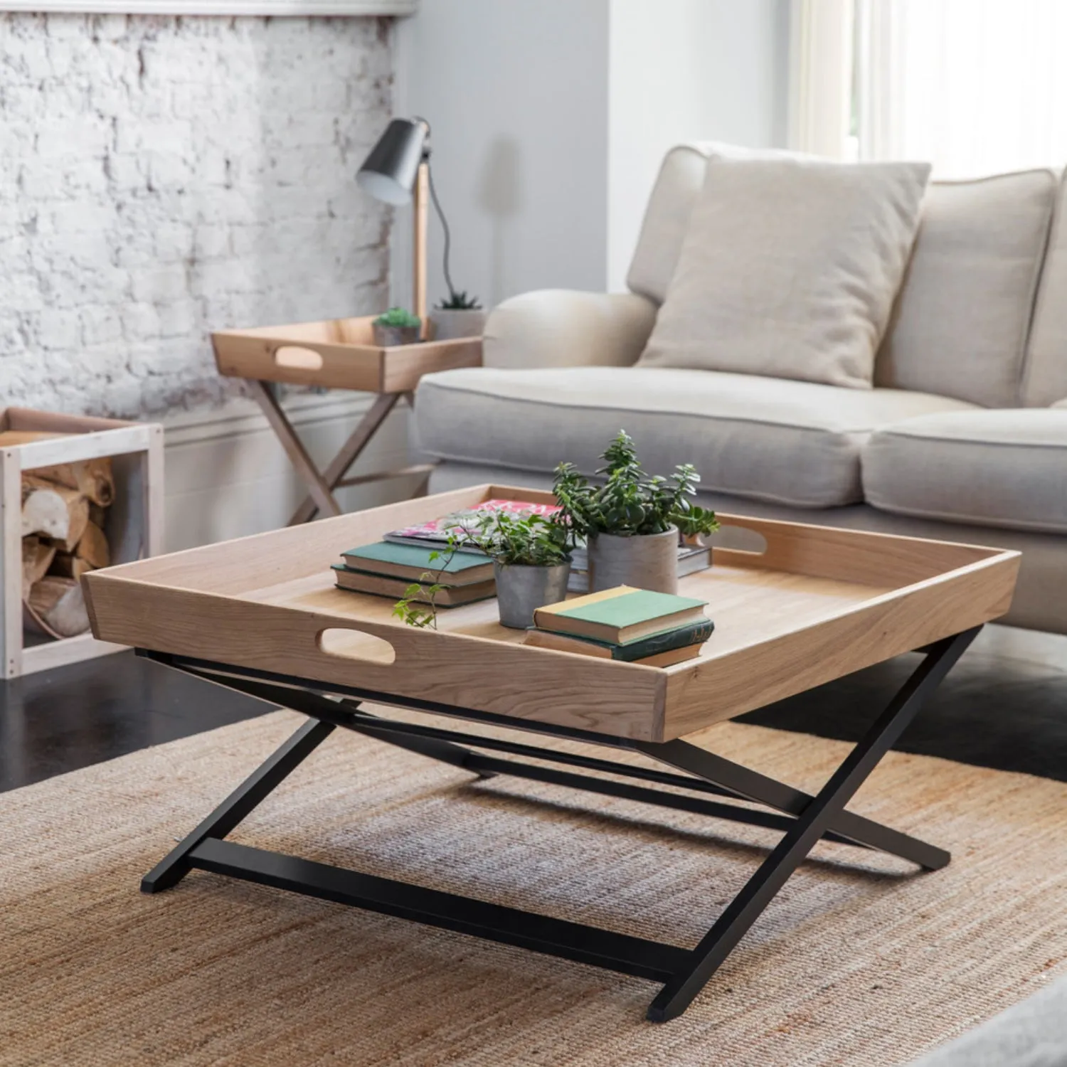 Butlers Coffee Square Table in Carbon by Garden Trading - Oak