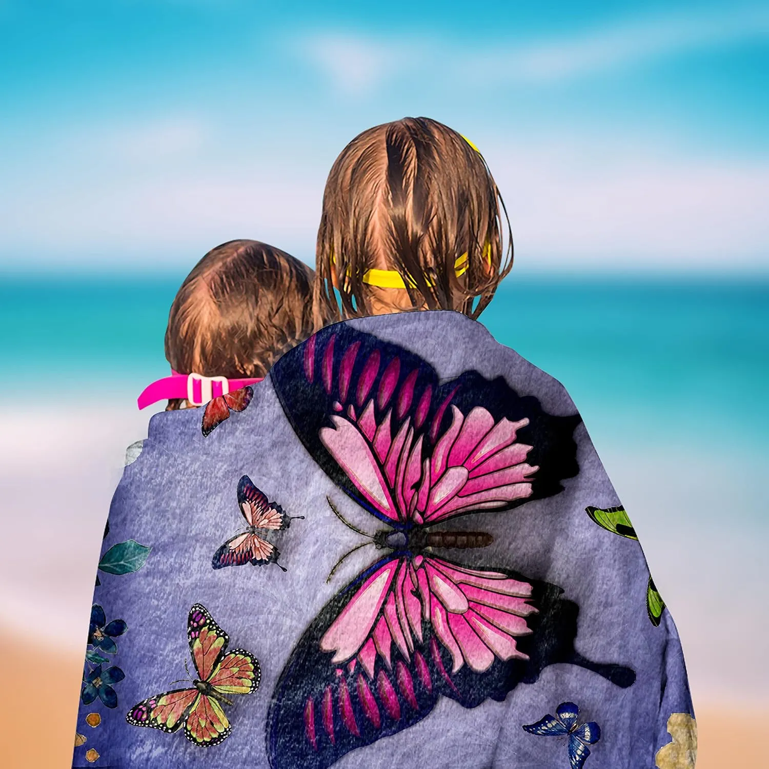 Butterfly Beach Towel 30" x 60" Microfiber Butterflies Sand Free Quick Dry Travel for Adults Teen Children (Butterfly)