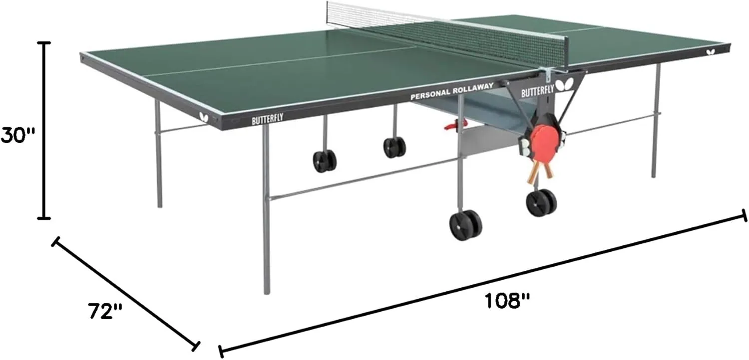 Butterfly Personal Ping Pong Table | Game Table for Kids | Butterfly Table Tennis Table Indoor | Folding Ping Pong Table | 3 Year Warranty | Holder for Ping Pong Paddles and Ping Pong Balls | Free Net