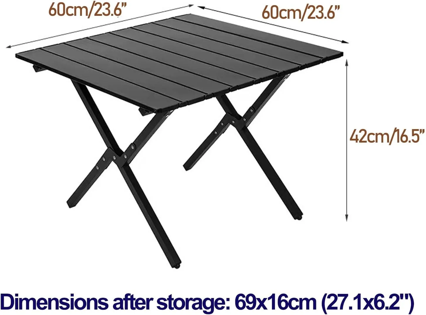 Camp Tables Portable Foldable, Carbon Steel Sturdy Folding Table, Dining Table for Cooking, Camp, Travel, BBQ, Party