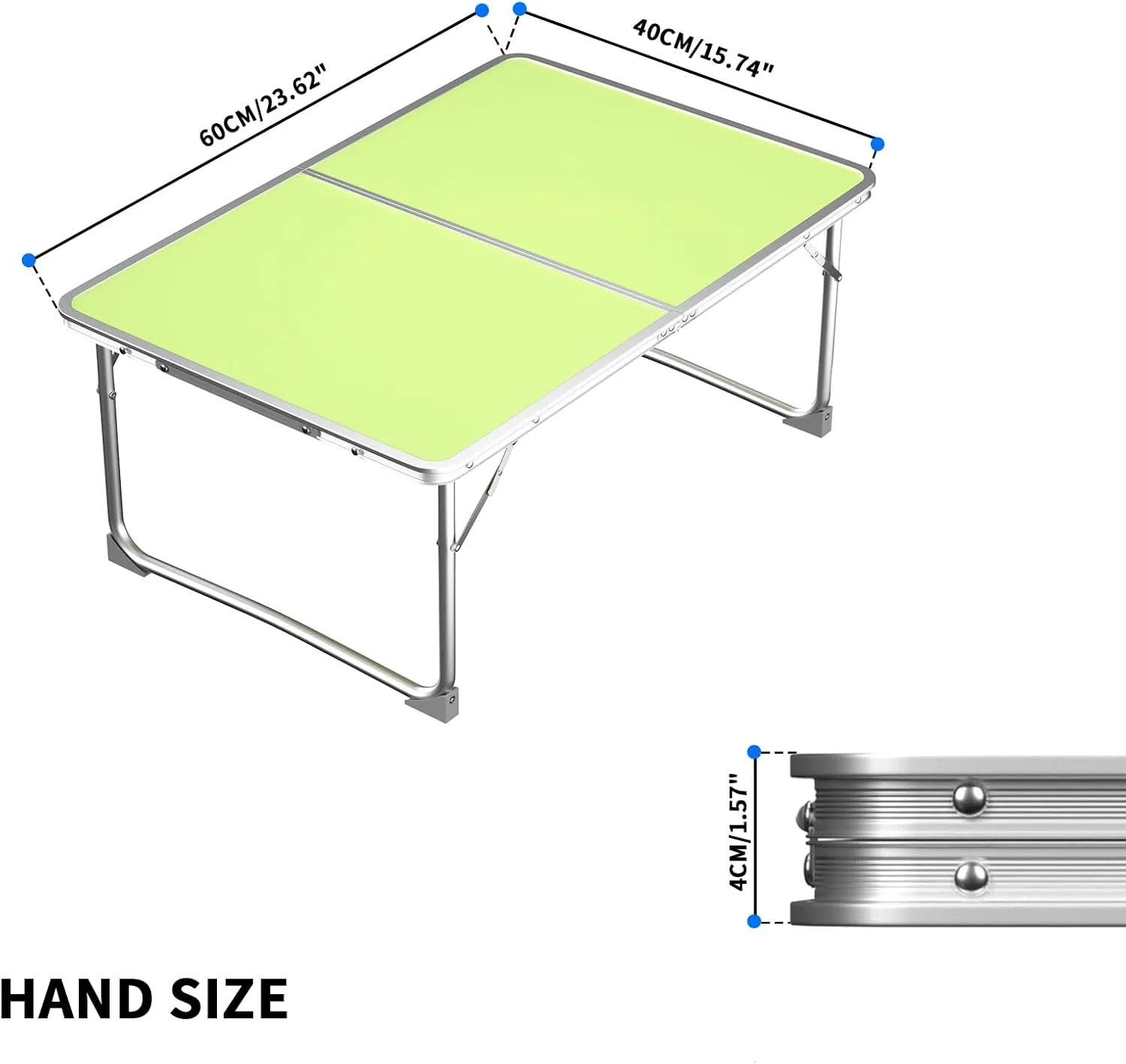 Camping Barbecue Small Table Durable & Compact Folding Table, Portable Trestle Dining Picnic Table, Aluminum Tube & MDF with Carrying Handle,Foldaway Table for Outdoor Indoor Kitchen Garden Patio BBQ