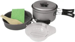 Camping Cookware Mess Kit Aluminum Soup Pot for Backpacking Outdoor Trekking