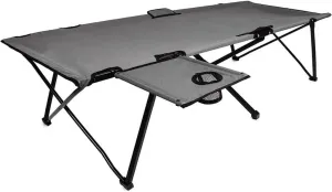 Camping Cot with Removable Side Table Extra Wide Cot Fits Adults Up to 6ft 6in or 300lbs Carry Bag