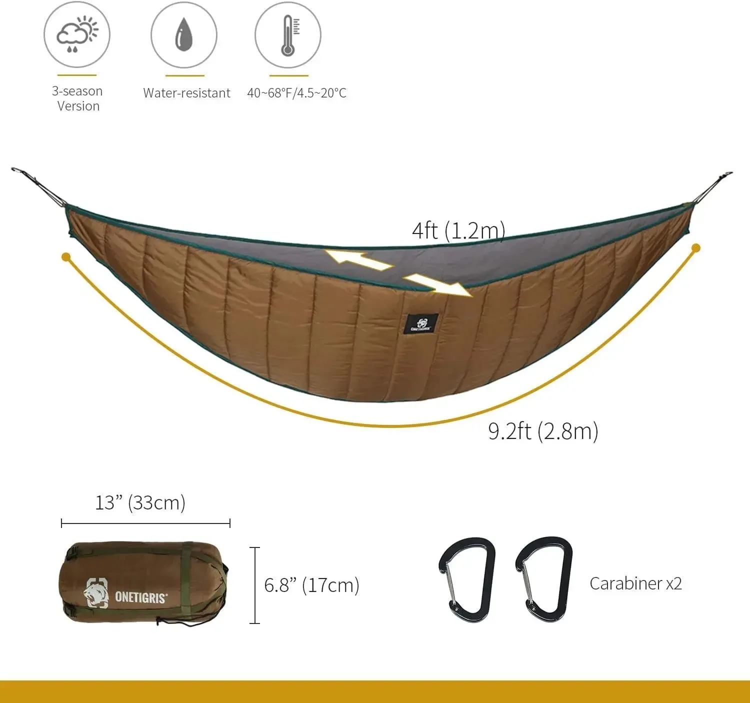 Camping, Eye-catching Hideout Underquilt, Cost-effective Beach, Portable Travel, Hiking, Patio, Hammock Lightweight Season Backpacking, Hammock Gear 4 Backyard, for