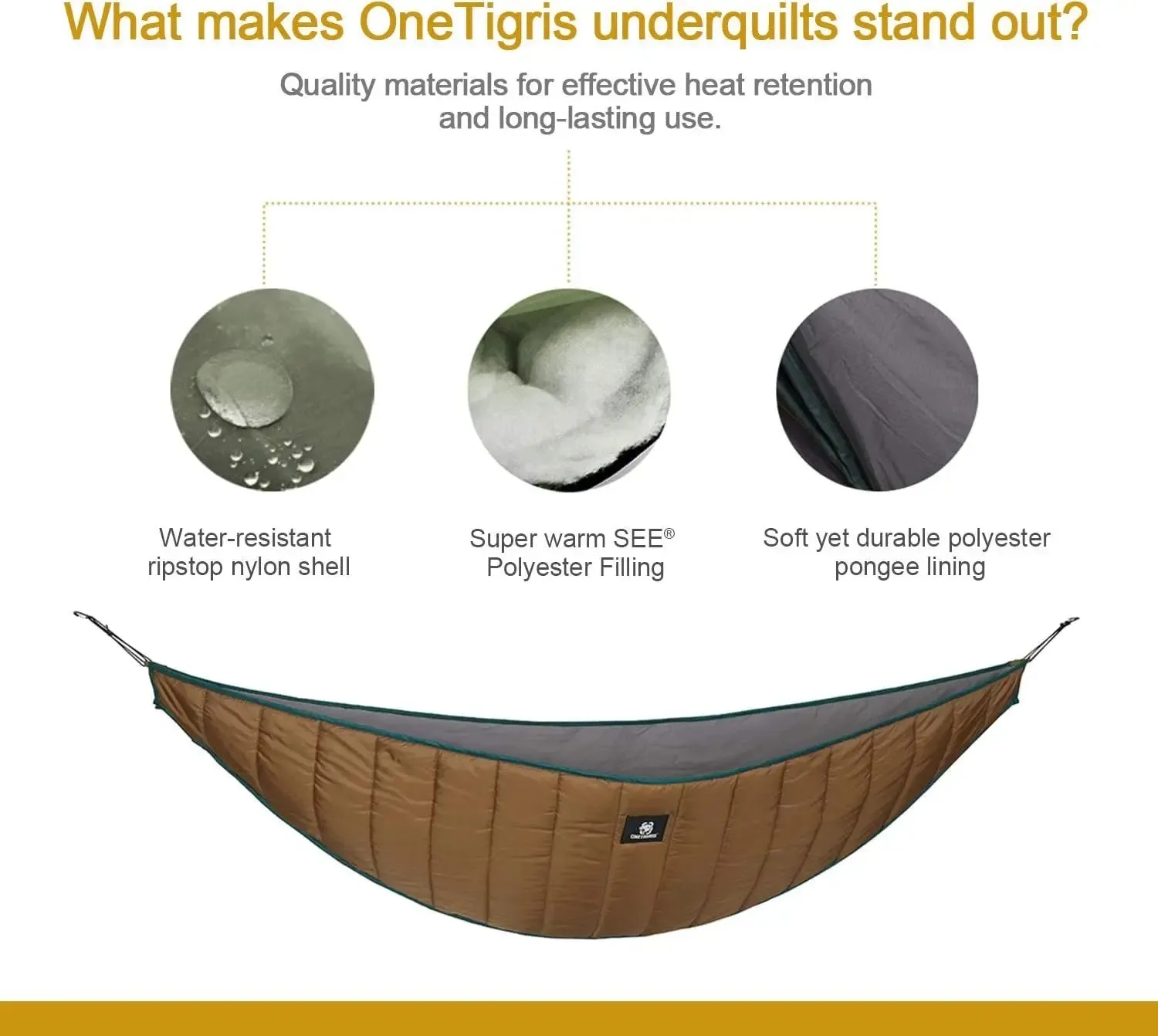 Camping, Eye-catching Hideout Underquilt, Cost-effective Beach, Portable Travel, Hiking, Patio, Hammock Lightweight Season Backpacking, Hammock Gear 4 Backyard, for