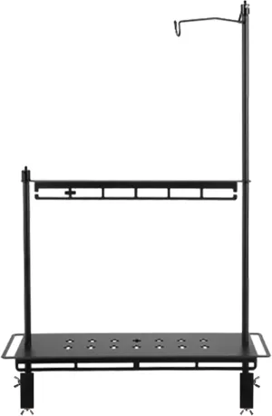Camping Foldable Storage Rack, Collapsible Camping Table with Lantern Stand, Portable Collapsible Wood Storage Rack, Outdoor Shelving Organizers, Camping, Picnic, BBQ (18.1 x 5.9 x 30.3in)