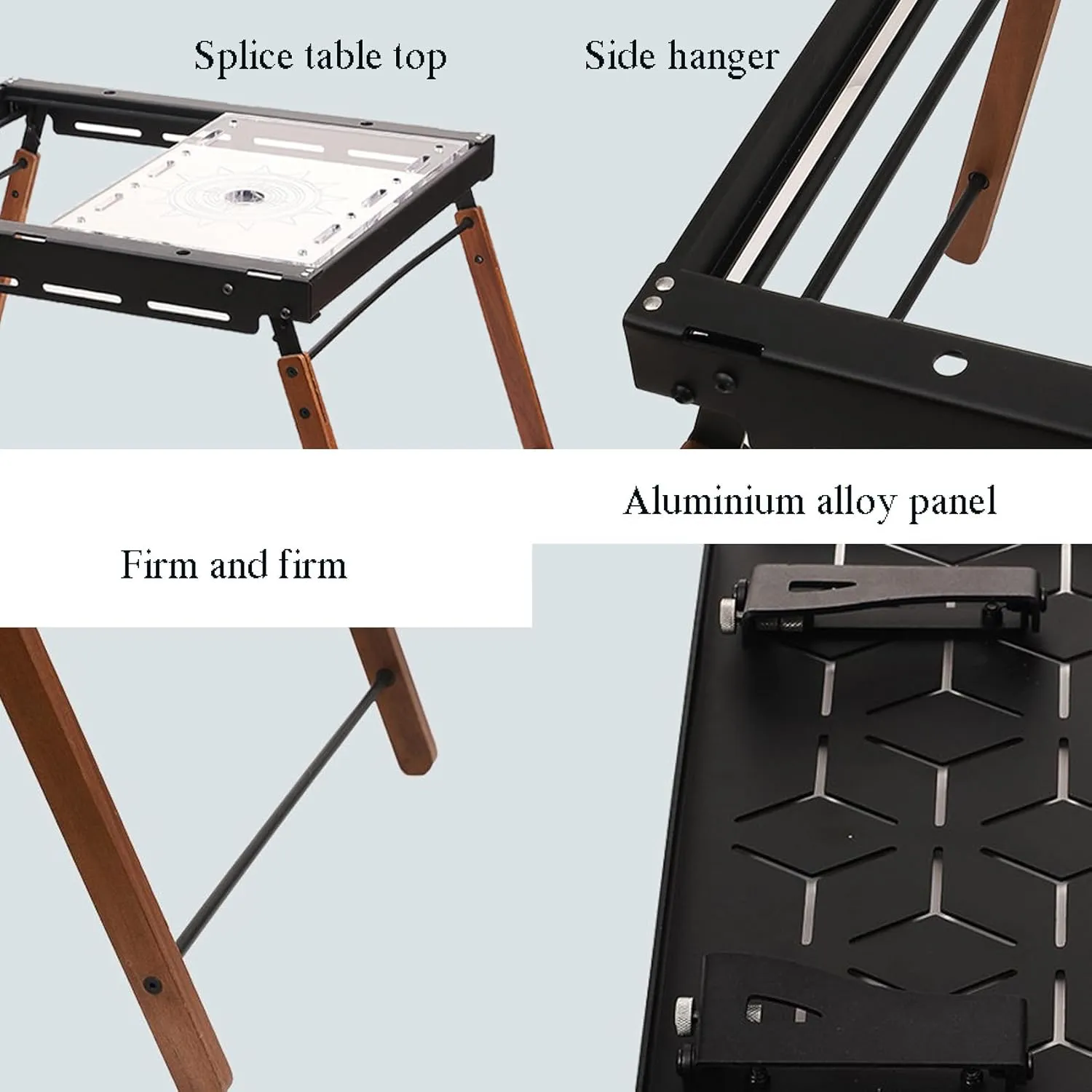 Camping Foldable Table, Portable Picnic Table IGT Unit Combination Table, Steel Roll-up Square Table for Camping, Picnic