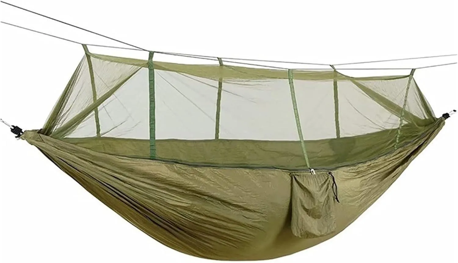 Camping Hammock Double Camping Hammock with Mosquito Net Lightweight Nylon Portable Hammock Parachute Hammock with Tree Straps for Camping