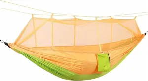 Camping Hammock Double Camping Hammock with Mosquito Net Lightweight Nylon Portable Hammock Parachute Hammock with Tree Straps for Camping