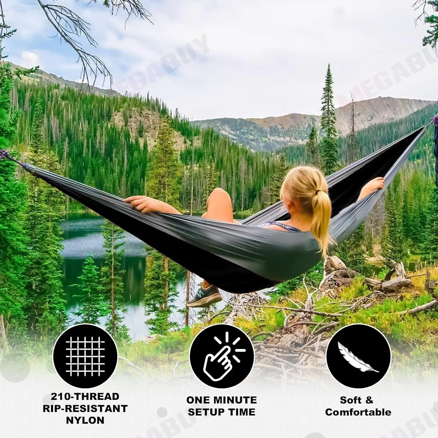 Camping Hammock  Double size*Green