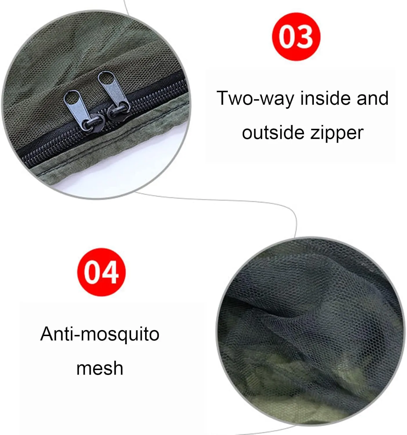 Camping Hammock, Single & Double Camping Hammock with Mosquito Net, Portable Nylon Hammock, for Outdoor Backpacking, Camping, Adventure, Hiking (Green1)